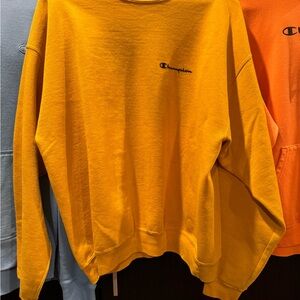 Champion Men's Bright Yellow Crewneck Sweater